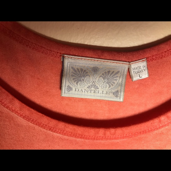 Embroidered 3/4 Raglan Sleeve Ruffle Hem Top - Picture 6 of 8